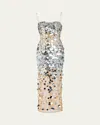 Retroféte Mischa Sequin-embellished Sleeveless Midi Dress In Silvernude