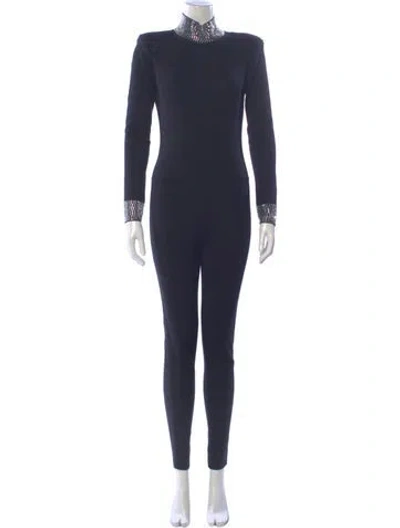 Pre-owned Retroféte Mock Neck Jumpsuit In Blue