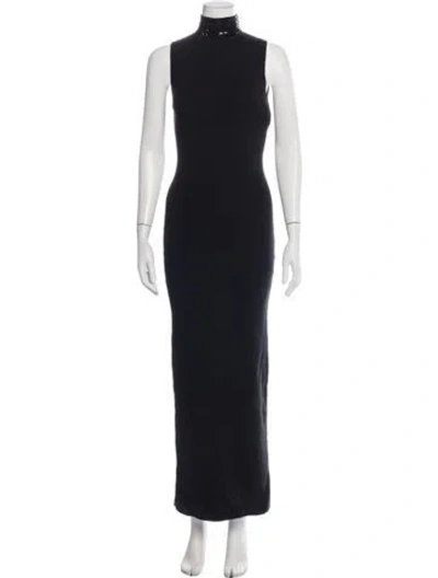 Pre-owned Retroféte Mock Neck Long Dress W/ Tags In Blue