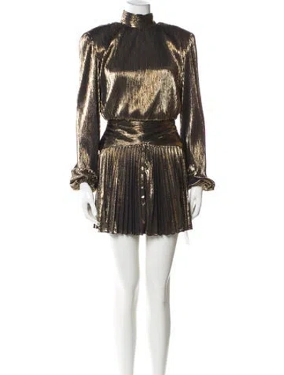 Pre-owned Retroféte Mock Neck Mini Dress In Black