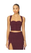 Retroféte Monet Waistcoat Top In Brown