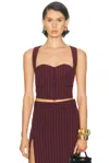 Retroféte Monet Waistcoat Top In Burgundy
