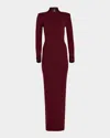 Retroféte Monroe Embellished Cashmere-blend Maxi Dress In Burgundy