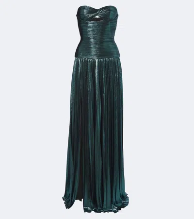 Retroféte Retrofête Monterey Cutout Strapless Lamé Bustier Gown In Blue