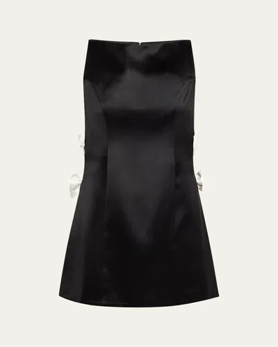 RETROFÉTE NADINE SATIN BOW MINI DRESS