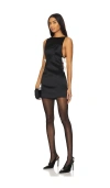 Retroféte Nadine Satin Dress In Black In Black