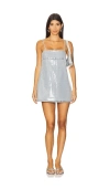 Retroféte Nadiya Sequined Denim Mini Dress In Gray