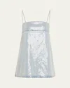 Retroféte Nadiya Sequined Denim Mini Dress In Black