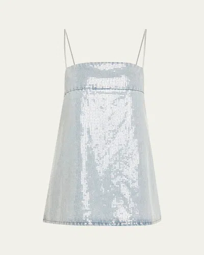 RETROFÉTE NADIYA SEQUINED DENIM MINI DRESS