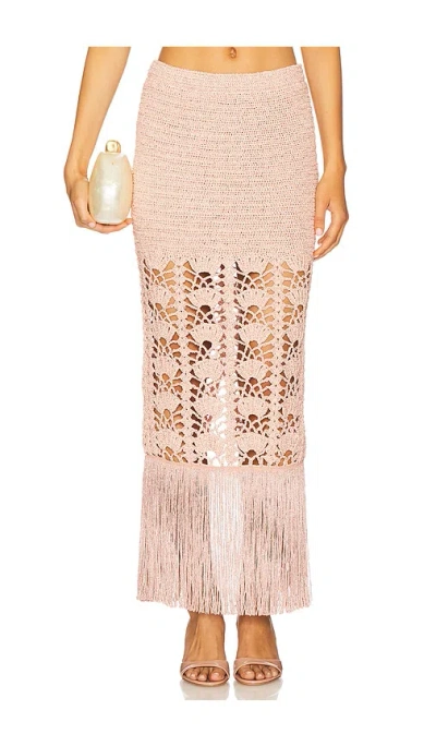 Retroféte Naida Crochet Skirt In Pink