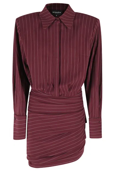 Retroféte Narine Dress In Burgundy