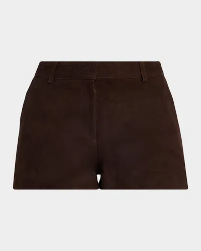 Retroféte Naya Suede Shorts In Brown