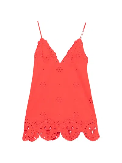 Retroféte Nebullah Broderie-anglaise Mini Dress In Red