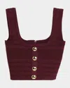 Retroféte Nella Cropped Bandage Knit Tank Top In Brown