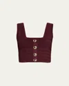 Retroféte Nella Cropped Bandage Knit Tank Top In Burgundy