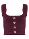 Retroféte Nella Cropped Bandage Knit Tank Top In Purple