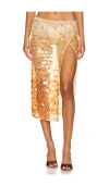 Retroféte Riley High-waisted Skirt In Metallic Gold