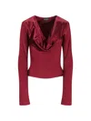 Retroféte Nerissa Draped Top In Red