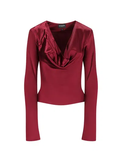 Retroféte Nerissa Draped Top In Red