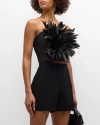 RETROFÉTE NICKI FEATHER CROP TOP