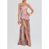 Retroféte Nicole Zebra-print Strapless Dress In Brown