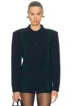 Retroféte Nicolina Embellished Polo Top In Blue