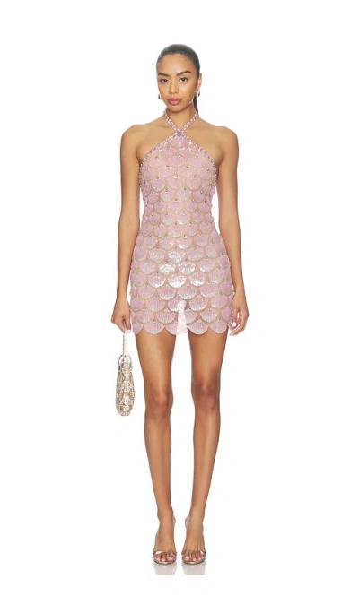Retroféte Ninette Embroidered Mini Dress In Pink