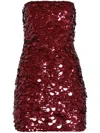 Retroféte Nolia Sequin Strapless Bodycon Mini Dress In Red
