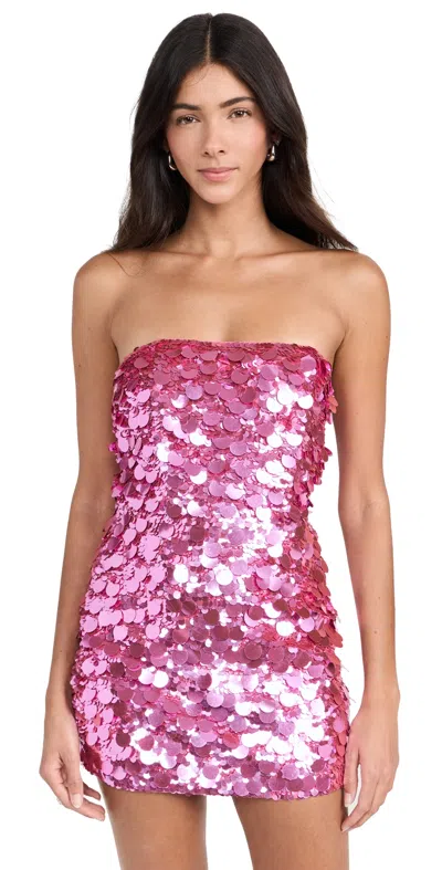 Retroféte Nolia Sequin Strapless Bodycon Mini Dress In Candy Pink