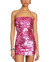 Retroféte Nolia Sequin Strapless Bodycon Mini Dress In Candy Pink