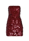Retroféte Nolia Sequin Strapless Bodycon Mini Dress In Mulberry