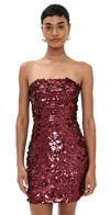 Retroféte Nolia Sequin Strapless Bodycon Mini Dress In Mulberry