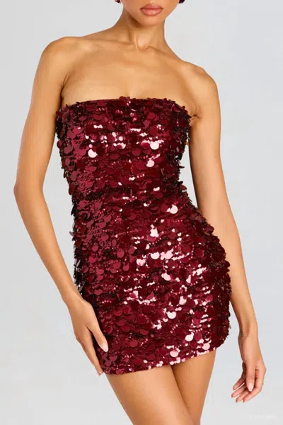 RETROFÉTE NOLIA SEQUIN EMBELLISHED DRESS IN MULBERRY