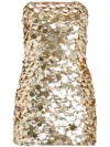 Retroféte Nolia Sequin-embellished Strapless Mini Dress In Champagne Dust