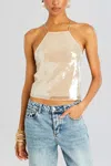 RETROFÉTE NORMA SEQUIN TOP IN CREAM