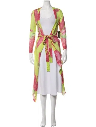 Pre-owned Retroféte Nylon Floral Print Robe In Pink