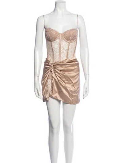 Pre-owned Retroféte Nylon Lace Pattern Skirt Set In Pink