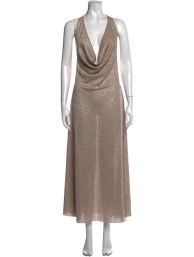 Pre-owned Retroféte Nylon Long Dress In Neutrals