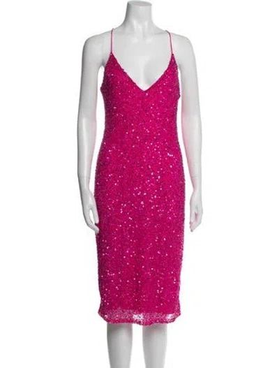 Pre-owned Retroféte Nylon Midi Length Dress W/ Tags In Pink