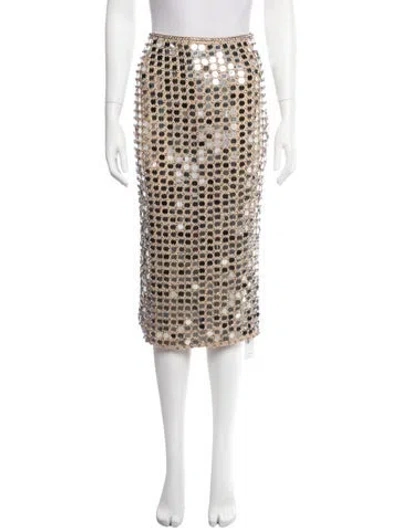 Pre-owned Retroféte Nylon Midi Length Skirt In Neutrals