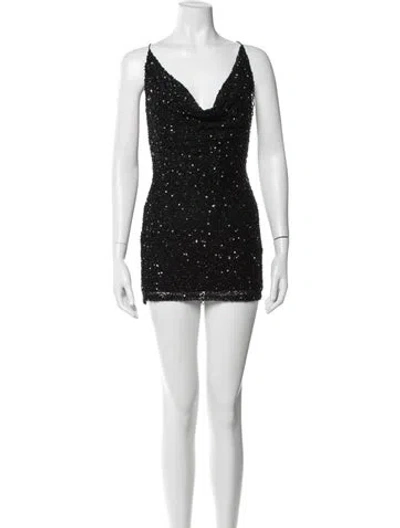 Pre-owned Retroféte Nylon Mini Dress In Black