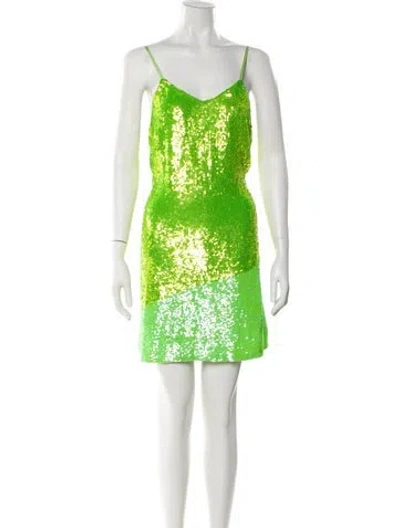 Pre-owned Retroféte Nylon Mini Dress In Green