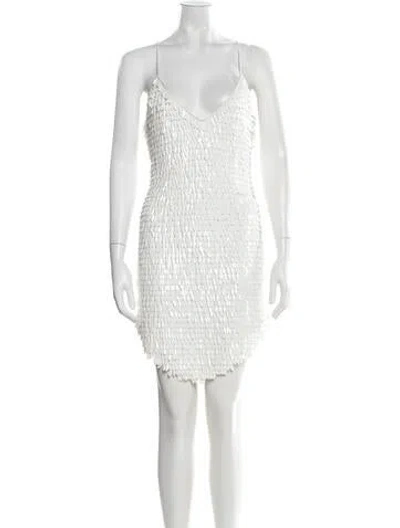 Pre-owned Retroféte Nylon Mini Dress In Metallic/white