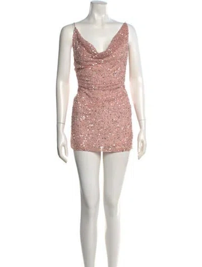 Pre-owned Retroféte Nylon Mini Dress In Pink