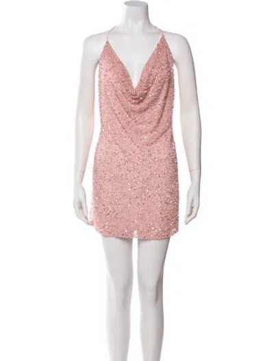 Pre-owned Retroféte Nylon Mini Dress In Pink