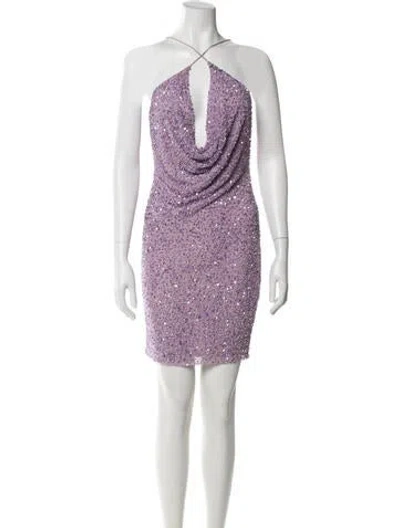 Pre-owned Retroféte Nylon Mini Dress In Purple