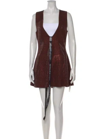 Pre-owned Retroféte Nylon Mini Dress W/ Tags In Brown