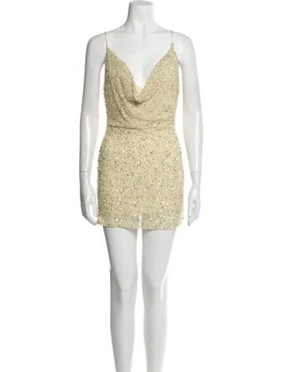 Pre-owned Retroféte Nylon Mini Dress In Yellow
