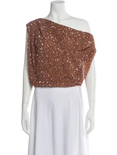 Pre-owned Retroféte Nylon One-shoulder Top In Neutral