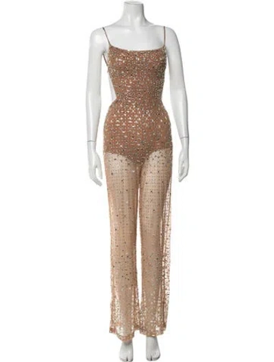 Pre-owned Retroféte Nylon Patterned Jumpsuit W/ Tags In Neutrals